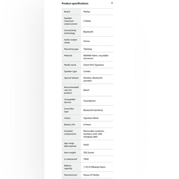 House of Marley Chant Mini Outdoor Portable Bluetooth Speaker - Picture 8 of 9